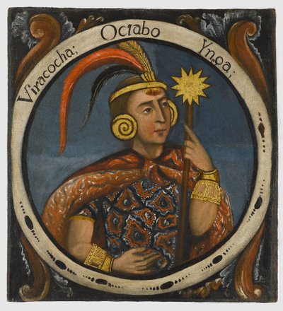 Viracocha, octavo rey inca, mediados del siglo XVIII de Peruvian School